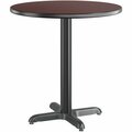 Lancaster Table & Seating LT 30'' Round Reversible Cherry/Black Standard Height Table Kit - 22'' Plate 349C30RS222S